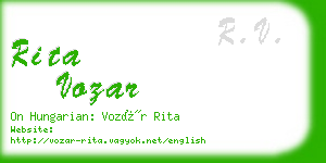 rita vozar business card